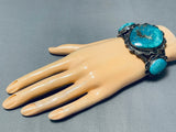 Museum Vintage Native American Navajo Gilbert Turquoise Sterling Silver Bracelet-Nativo Arts