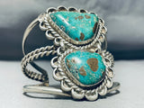 Museum Vintage Native American Navajo Green Turquoise Sterling Silver Bracelet Old-Nativo Arts