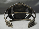 Museum Vintage Native American Navajo Leaves Sterling Silver Royston Turquoise Bracelet-Nativo Arts