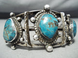 Museum Vintage Native American Navajo Old Turquoise Sterling Silver Bracelet-Nativo Arts