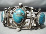 Museum Vintage Native American Navajo Old Turquoise Sterling Silver Bracelet-Nativo Arts