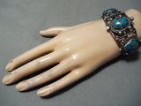 Museum Vintage Native American Navajo Old Turquoise Sterling Silver Bracelet-Nativo Arts