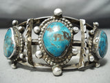 Museum Vintage Native American Navajo Old Turquoise Sterling Silver Bracelet-Nativo Arts