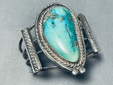 Museum Vintage Native American Navajo Teardrop Turquoise Sterling Silver Bracelet-Nativo Arts
