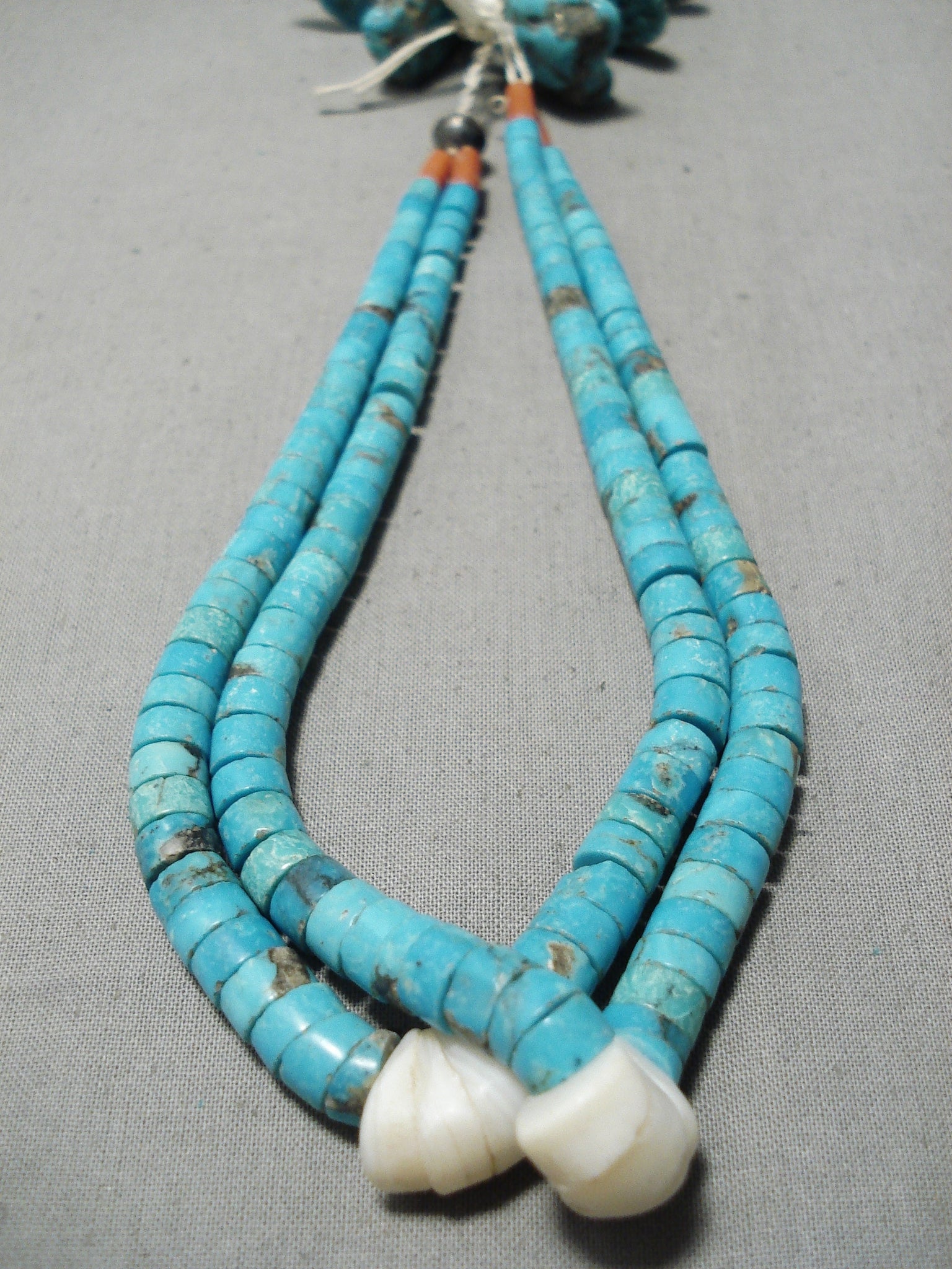 Kingman Turquoise and Spiny Oyster Shell Native American Necklace