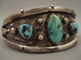 Museum Vintage Navajo Green Turquoise Native American Jewelry Silver Bracelet-Nativo Arts