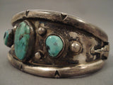 Museum Vintage Navajo Green Turquoise Native American Jewelry Silver Bracelet-Nativo Arts