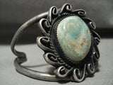 Museum Vintage 'Swirls Around Royston Turquoise' Native American Jewelry Silver Bracelet Old-Nativo Arts