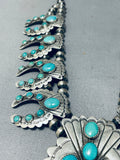 Naja Squash Bintage Native American Navajo Blossom Sterling Silver Turquoise Necklace-Nativo Arts