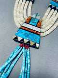 Native American 453 Gram Very Unique Santo Domingo Turquoise Coral Necklace-Nativo Arts