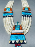 Native American 453 Gram Very Unique Santo Domingo Turquoise Coral Necklace-Nativo Arts
