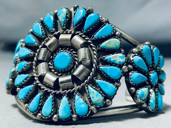 Native American Absolutely Incredible Vintage Navajo Turquoise Sterling Silver Bracelet-Nativo Arts
