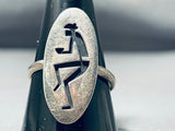 Native American Alvin Taylor Vintage Navajo Dancing Kachina Sterling Silver Ring-Nativo Arts