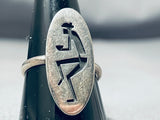 Native American Alvin Taylor Vintage Navajo Dancing Kachina Sterling Silver Ring-Nativo Arts
