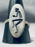 Native American Alvin Taylor Vintage Navajo Dancing Kachina Sterling Silver Ring-Nativo Arts