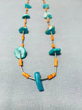 Native American Amazing Santo Domingo Royston Turquoise Sterling Silver Necklace-Nativo Arts