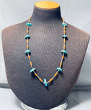 Native American Amazing Santo Domingo Royston Turquoise Sterling Silver Necklace-Nativo Arts