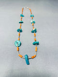 Native American Amazing Santo Domingo Royston Turquoise Sterling Silver Necklace-Nativo Arts