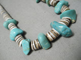 Native American Amazing Vintage Santo Domingo Royston Turquoise Sterling Silver Necklace Old-Nativo Arts