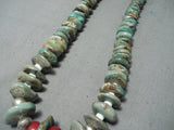 Native American Artistic Vintage Santo Domingo Vintage Green Turquoise Sterling Silver Necklace-Nativo Arts