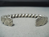 Native American Authentic Heavy Coiled Orville Tsinnie Sterling Silver Bracelet-Nativo Arts