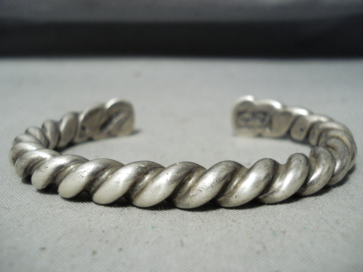 Native American Authentic Heavy Coiled Orville Tsinnie Sterling Silver ...