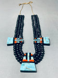 Native American Authentic Intricate Santo Domingo Turquoise Inlay Necklace-Nativo Arts