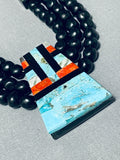 Native American Authentic Intricate Santo Domingo Turquoise Inlay Necklace-Nativo Arts