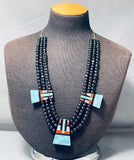 Native American Authentic Intricate Santo Domingo Turquoise Inlay Necklace-Nativo Arts