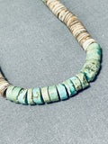 Native American Authentic Old Vintage Santo Domingo Turquoise Heishi Sterling Silver Necklace-Nativo Arts