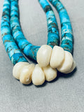 Native American Authentic Vintage Santo Domingo Gilber Turquoise Heishi Necklace Old-Nativo Arts