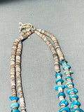Native American Authentic Vintage Santo Domingo Gilber Turquoise Heishi Necklace Old-Nativo Arts