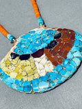 Native American Authentic Vintage Santo Domingo Turquoise Sterling Silver Necklace-Nativo Arts
