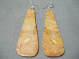 Native American Awesome Santo Domingo Orange Apple Coral Sterling Silver Earrings-Nativo Arts