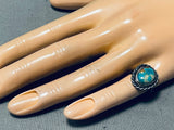 Native American Beautiful Earth Blue Turquoise Sterling Silver Ring Old-Nativo Arts