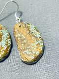 Native American Beautiful Santo Domingo #8 Turquoise Mine Sterling Silver Earrings-Nativo Arts