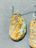 Native American Beautiful Santo Domingo #8 Turquoise Mine Sterling Silver Earrings-Nativo Arts