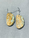 Native American Beautiful Santo Domingo #8 Turquoise Mine Sterling Silver Earrings-Nativo Arts