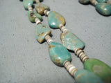Native American Beautiful Santo Domingo Green Turquoise Heishi Steling Silver Necklace-Nativo Arts