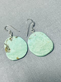 Native American Beautiful Santo Domingo Royston Turquoise Sterling Silver Earrings-Nativo Arts