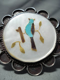 Native American Blue Jay Vintage Navajo Turquoise Sterling Silver Bracelet Old-Nativo Arts