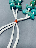 Native American Chunky Turquoise Longer Santo Domingo Coral Shell Heishi Necklace-Nativo Arts