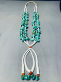 Native American Chunky Turquoise Longer Santo Domingo Coral Shell Heishi Necklace-Nativo Arts