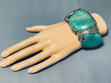 Native American Colossal Fierro Family Vintage Royston Turquoise Sterling Silver Bracelet-Nativo Arts