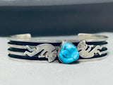 Native American Dancing Kokopelli Turquoise Sterling Silver Dancer Bracelet-Nativo Arts