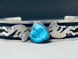 Native American Dancing Kokopelli Turquoise Sterling Silver Dancer Bracelet-Nativo Arts