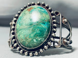 Native American Early Coil Work Important Green Stone Vintage Sterling Silver Bracelet-Nativo Arts