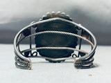 Native American Early Coil Work Important Green Stone Vintage Sterling Silver Bracelet-Nativo Arts