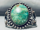 Native American Early Coil Work Important Green Stone Vintage Sterling Silver Bracelet-Nativo Arts