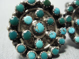 Native American Early Important Vintage Zuni Snake Eye Turquosie Sterling Silver Earrings-Nativo Arts